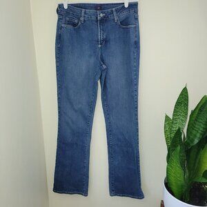 NYDJ Bootcut Jeans Medium Rinse Lift & Tuck Bling Back Pockets Women's Size 12